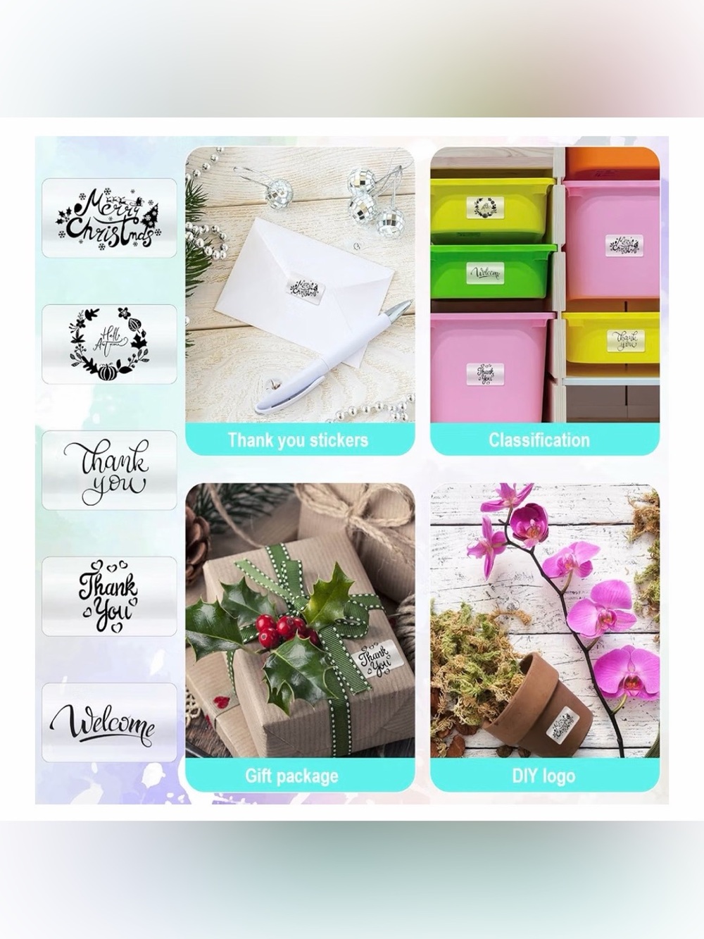 Thermal Transparent Waterproof Flexible No-Ink Stickers 160 pcs Roll 1.25 x 2.25 - Picture 3 of 3